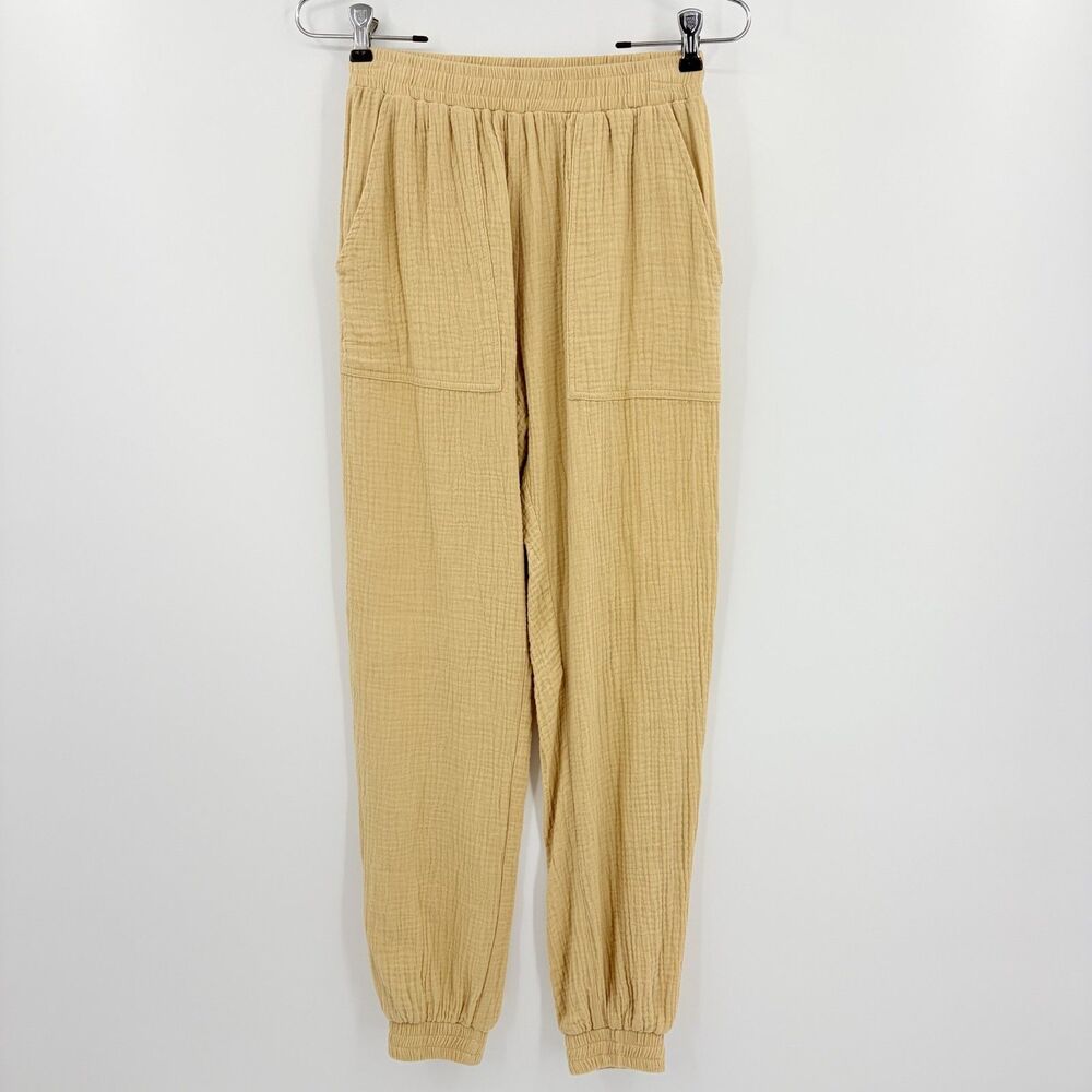 Adika Baggy Jogger Pants Womens XS Tan Brown Boho Cotton Lagom